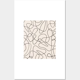 Simple Minimalist Abstract Woby lines Warm Tones Pattern Posters and Art